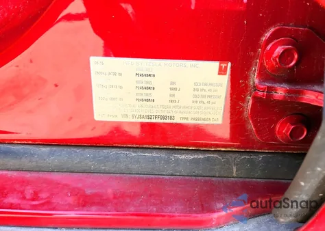 2015 Tesla Model S 70D from USA, damaged, VIN 5YJSA1S27FF093183